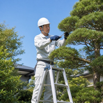 庭木を丁寧に剪定する作業イメージ